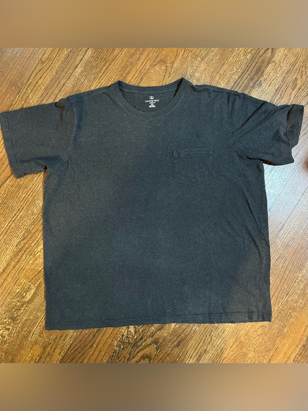 Lands' End Men’s Black Pocket Crew Neck T-Shirt - Size XL